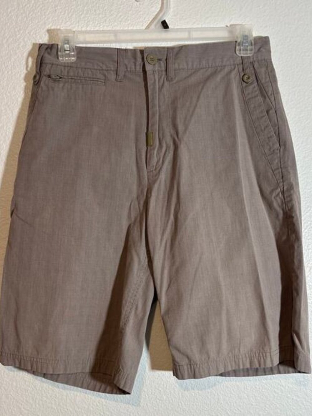 LRG Men's Size 32 Shorts Taupe Grayish-Tan Flat Front Bermuda Casual Preppy